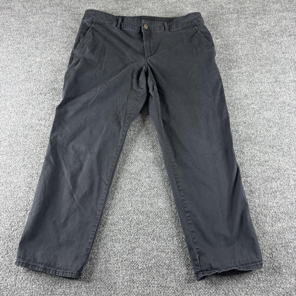 The North Face Pants Womens 14 Black Twill Chino Stretch Casual Pockets Logo